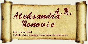 Aleksandra Monović vizit kartica